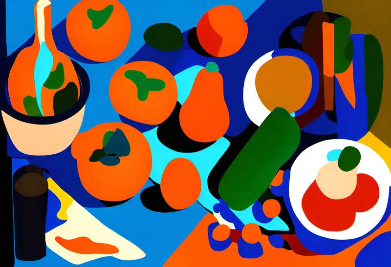 Colourful abstract illustration of food
